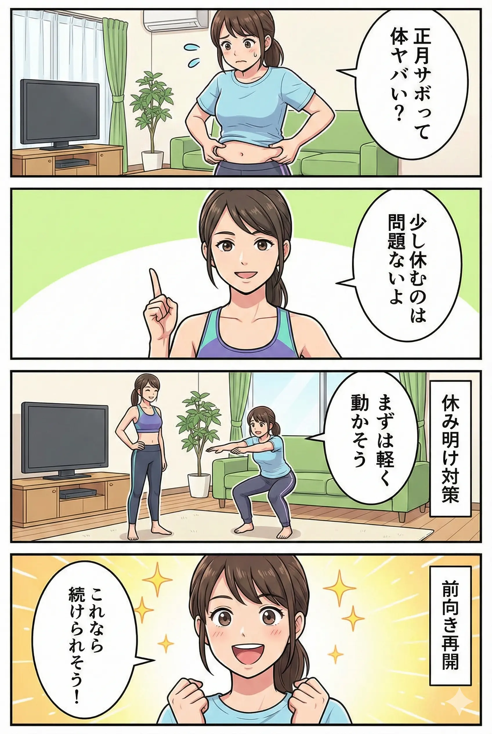 4コマ 正月 筋トレ