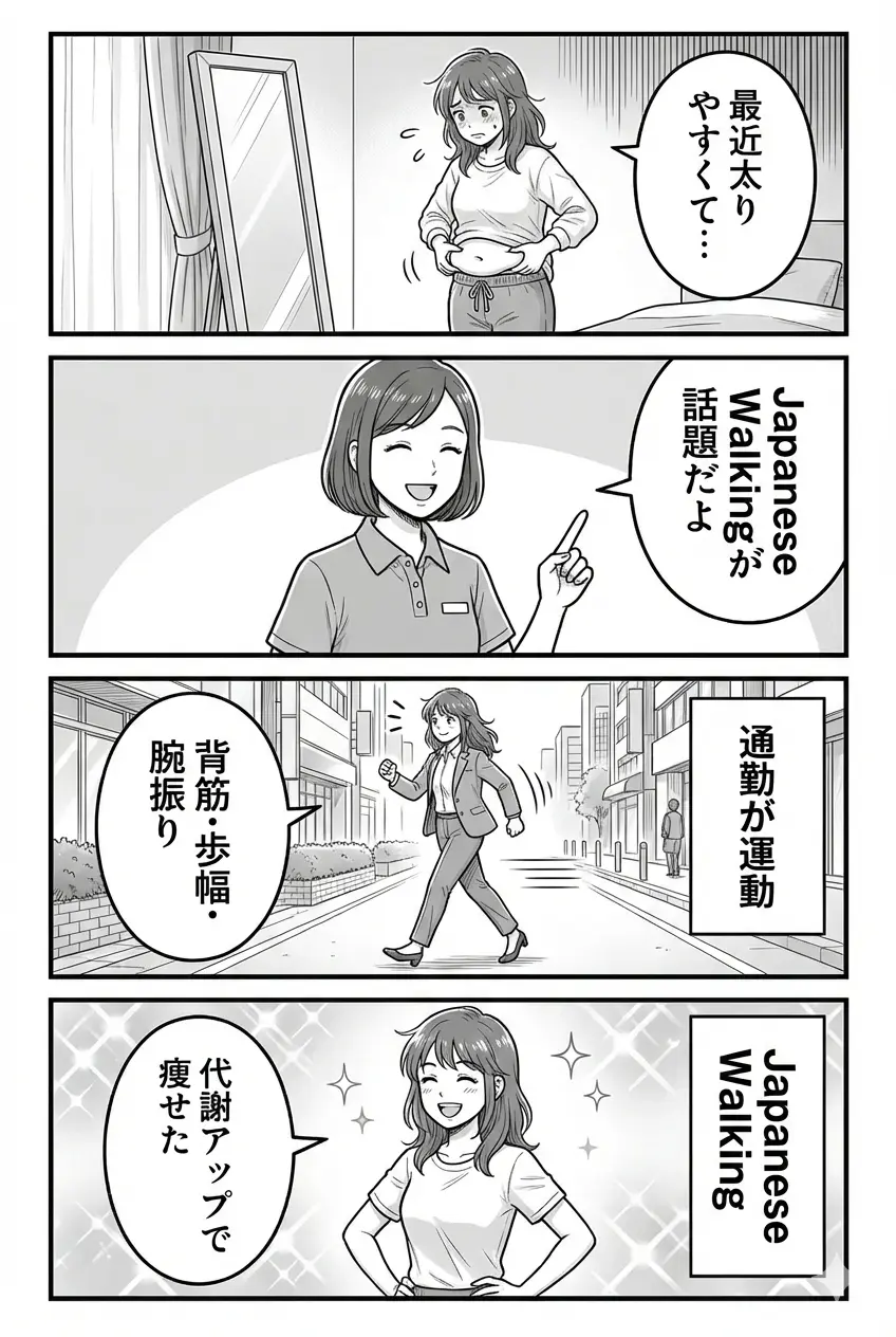 japanese-walking-四コマ漫画